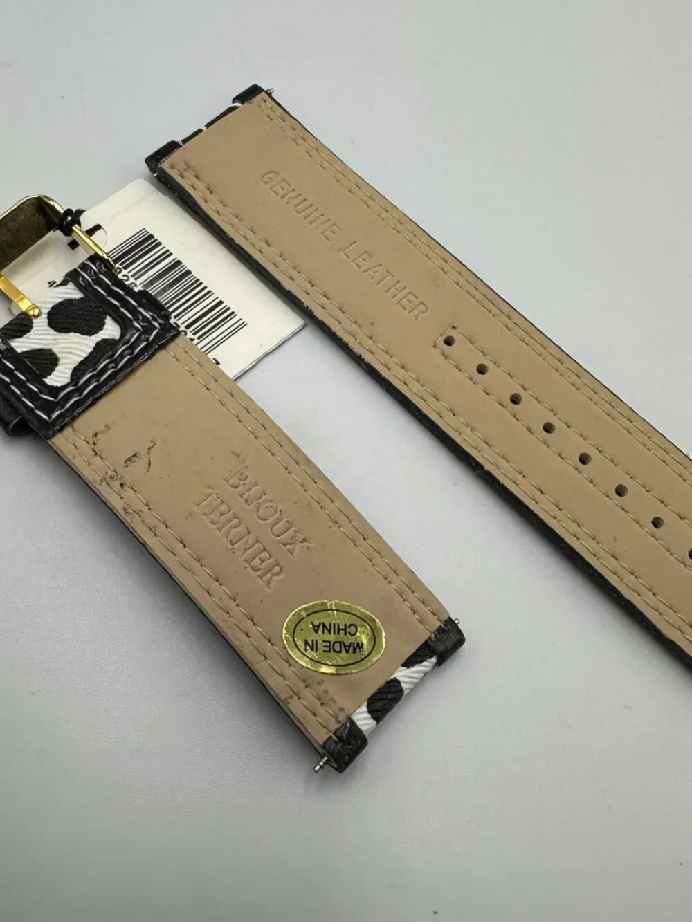 Bijoux Tierner Womens Watch Replacement Band 24MM Animal Print Black White